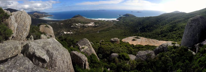 Pohled na Wilsons Promontory z Mount Bishop