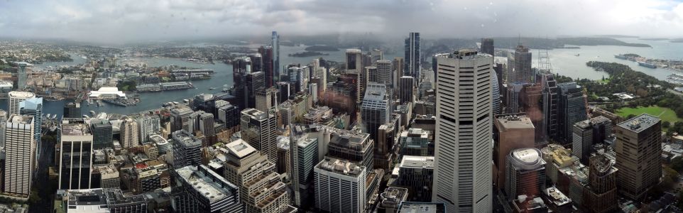 Z věže Tower Eye je krásný pohled  z výšky na Sydney.