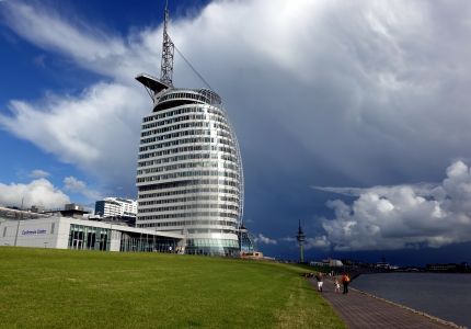 Bremerhaven Sail City má na střeše skvělou vyhlídkovou platformu.
