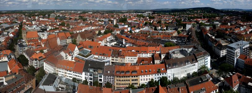 Nádherný pohled na centrum Hildesheimu