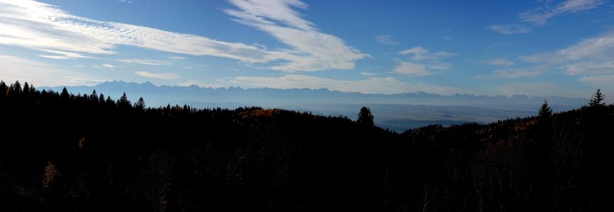 Kompletní panorama Vysokých a Západních Tater