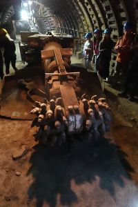 Detail důlního stroje.