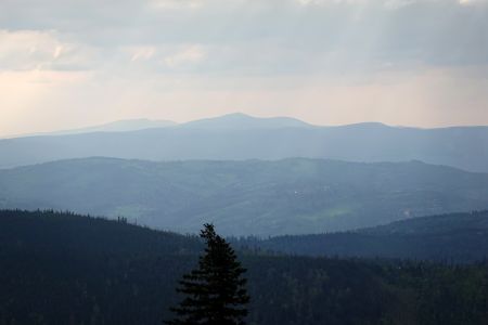 Pohled na Moravskoslezské Beskydy - Lysá hora.