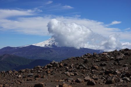 Villarrica stále není kvůli jednomu mraku vidět.