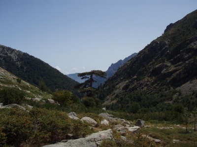 Pohled zpet pri stoupani na Refuge de Pietra Piana