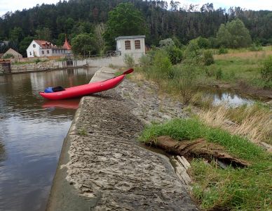 Unterthürnau -nový suchý jez před hranicí